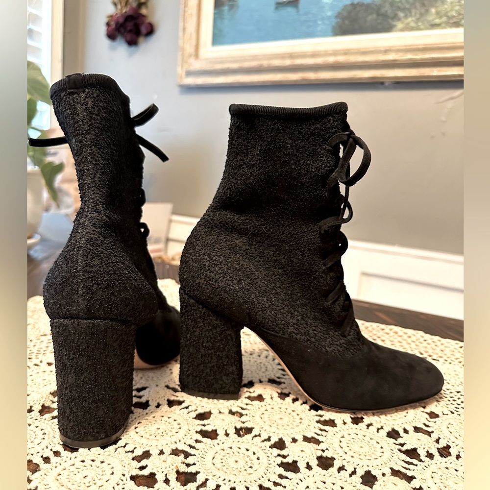Gianvito Rossi Lace-Up Suede Boots! 38.5